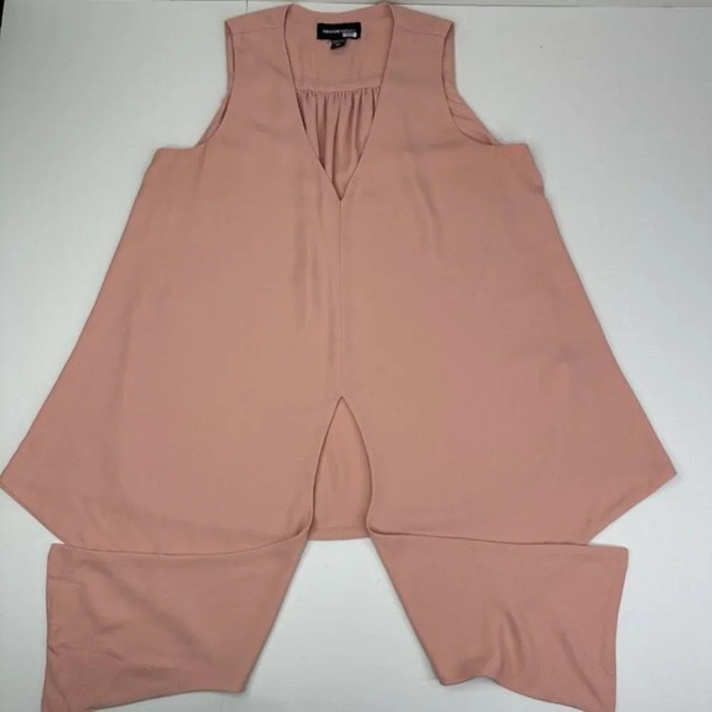 Fifteen Twenty Womens Peach V-Neck Front Tie Sleeveless Blouse XS 1F25053 USA‎ - Picture 8 of 12